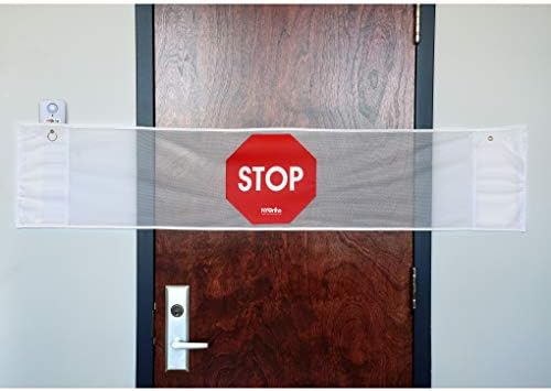 Nyortho Door Door Stop Banner Banner | רצועת סימנים לעצור | גודל: 53 W